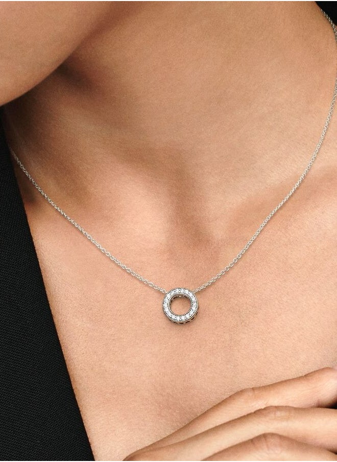 Chomel - Pavé Circle Collier Women's Necklace for Pandora Signature 397436CZ-45 - Image 1
