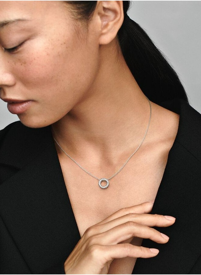 Chomel - Pavé Circle Collier Women's Necklace for Pandora Signature 397436CZ-45 - Image 1
