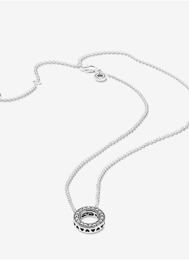 Chomel - Pavé Circle Collier Women's Necklace for Pandora Signature 397436CZ-45 - Image 1
