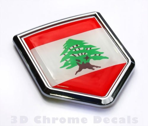 Car Chrome Decals Lebanon Flag Lebanese Emblem Chrome Car Decal Sticker Shield Shape - Image 5