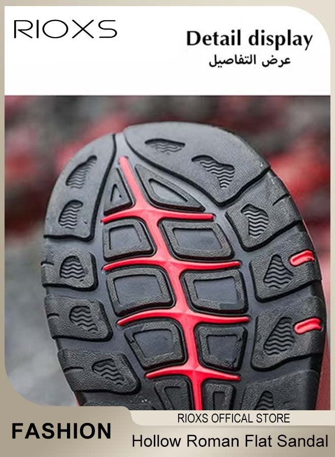 خفة الوزن والصنادل المريحة: خيط جلد مصاص الدماء الجزء العلوي وبطانة قابلة للتنفس، صندل الرجال الخفيف في الهواء الطلق مع وحيد وسادة وسرير القدم، توفر لك الراحة طوال اليوم.