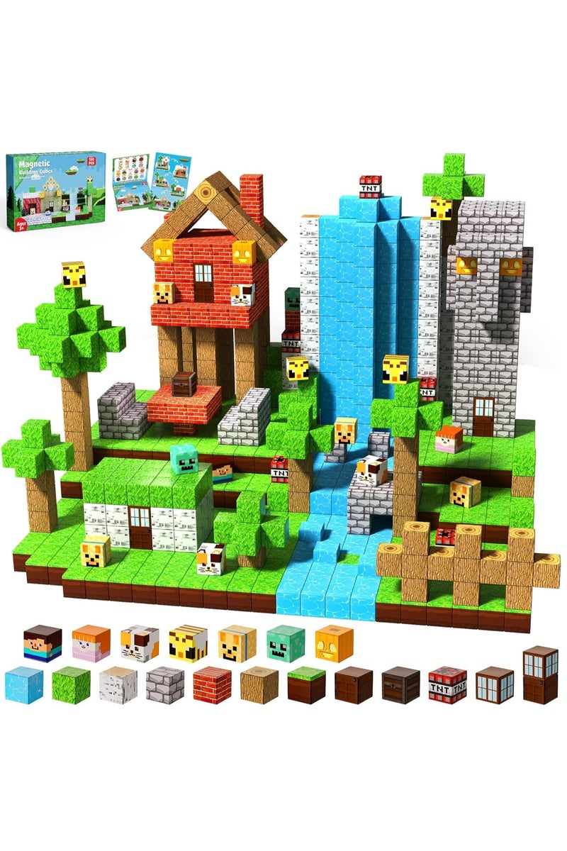 Beauenty Magnetic Blocks, 150 PCS Children's Building Toys, STEM Sensory Toys, Kids Magnet World Set, Themed Gift for Children Ages 3+ (Primitive Tribal Era) - Image 1