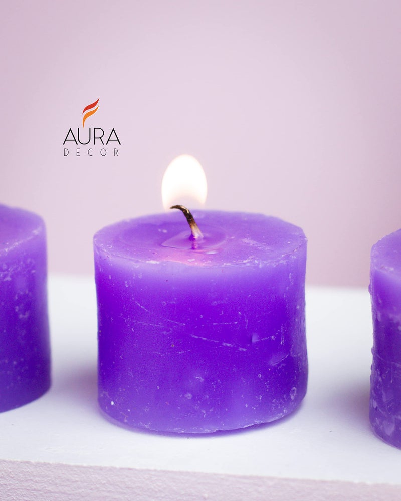 AURA DECOR AuraDecor Set of 6 Fragrance Votive Candles (Burning Time 5 Hours) (3 * 3.5 cm) (Lavender) - Image 5