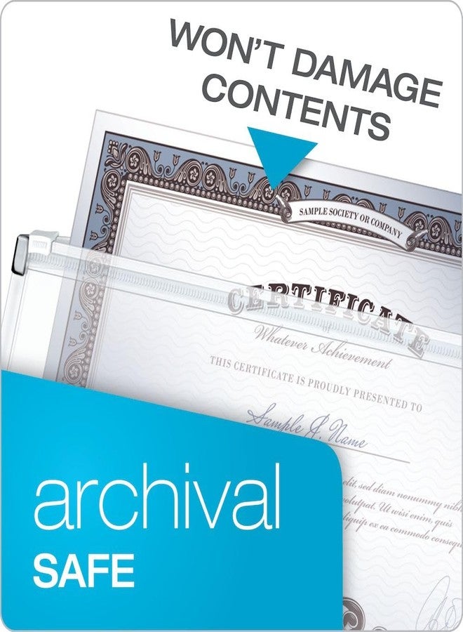 Cardinal 14201 Zippered Binder Pockets, 11 x 8 1/2, Clear (Pack of 3) - Image 3