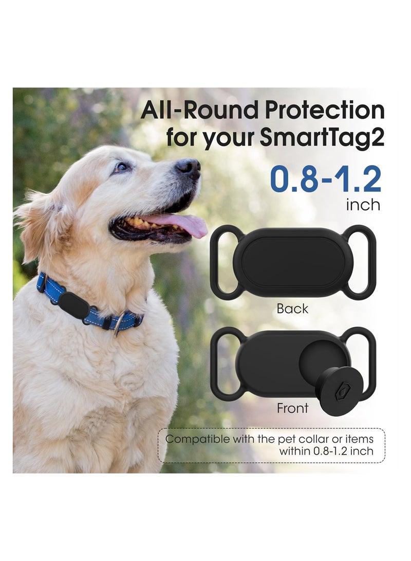 SYOSI for Samsung Galaxy SmartTag2 Case, 2-Pack Protective Flexible Silicone SmartTag2 Case Holder for Dog Cat, Secure Accessories for Tracker, Ultra Light  SmartTag2 Dog Collar Holder  - Image 2
