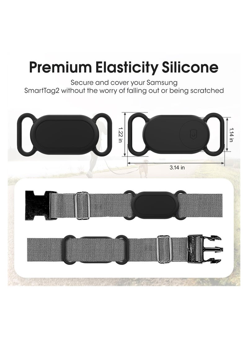 SYOSI for Samsung Galaxy SmartTag2 Case, 2-Pack Protective Flexible Silicone SmartTag2 Case Holder for Dog Cat, Secure Accessories for Tracker, Ultra Light  SmartTag2 Dog Collar Holder  - Image 3