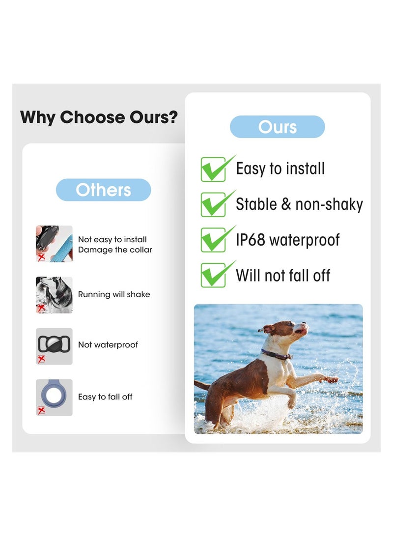 SYOSI for Samsung Galaxy SmartTag2 Case, 2-Pack Protective Flexible Silicone SmartTag2 Case Holder for Dog Cat, Secure Accessories for Tracker, Ultra Light  SmartTag2 Dog Collar Holder  - Image 4
