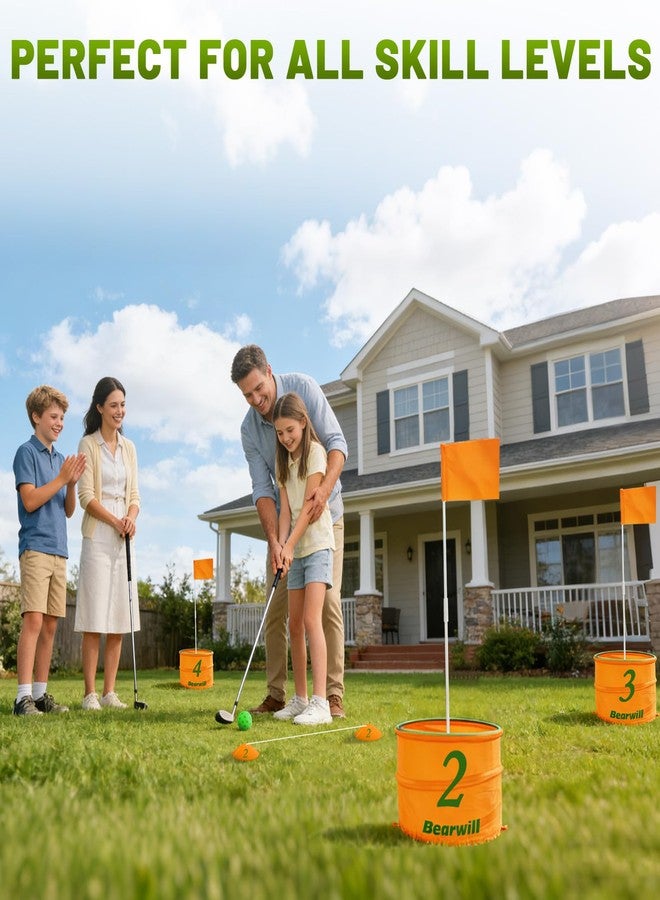 Bearwill Golf Bucket Game for Family, Adults and Kids Portable 6 Hole Golf Course with Balls and Flag, Outdoor Indoor Golf Yard Game for Park, Beach, Lawn, Camping - Image 4