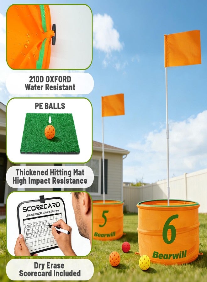 Bearwill Golf Bucket Game for Family, Adults and Kids Portable 6 Hole Golf Course with Balls and Flag, Outdoor Indoor Golf Yard Game for Park, Beach, Lawn, Camping - Image 5