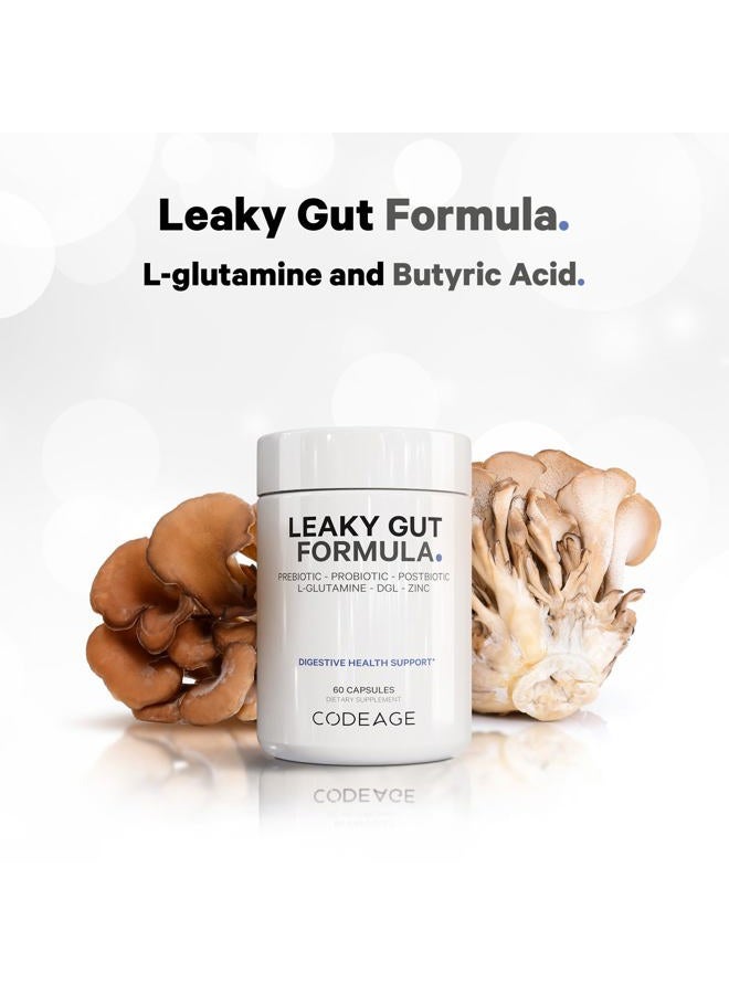 Codeage Leaky Gut Supplement, L-Glutamine, N-Acetylglucosamine, Probiotic, Butyric Acid, Polyphenols, Quercetin, DGL, Marshmallow Root, Berberine, BioPerine, Cinnamon, Vegan, Non-GMO, 60 Capsules - Image 4