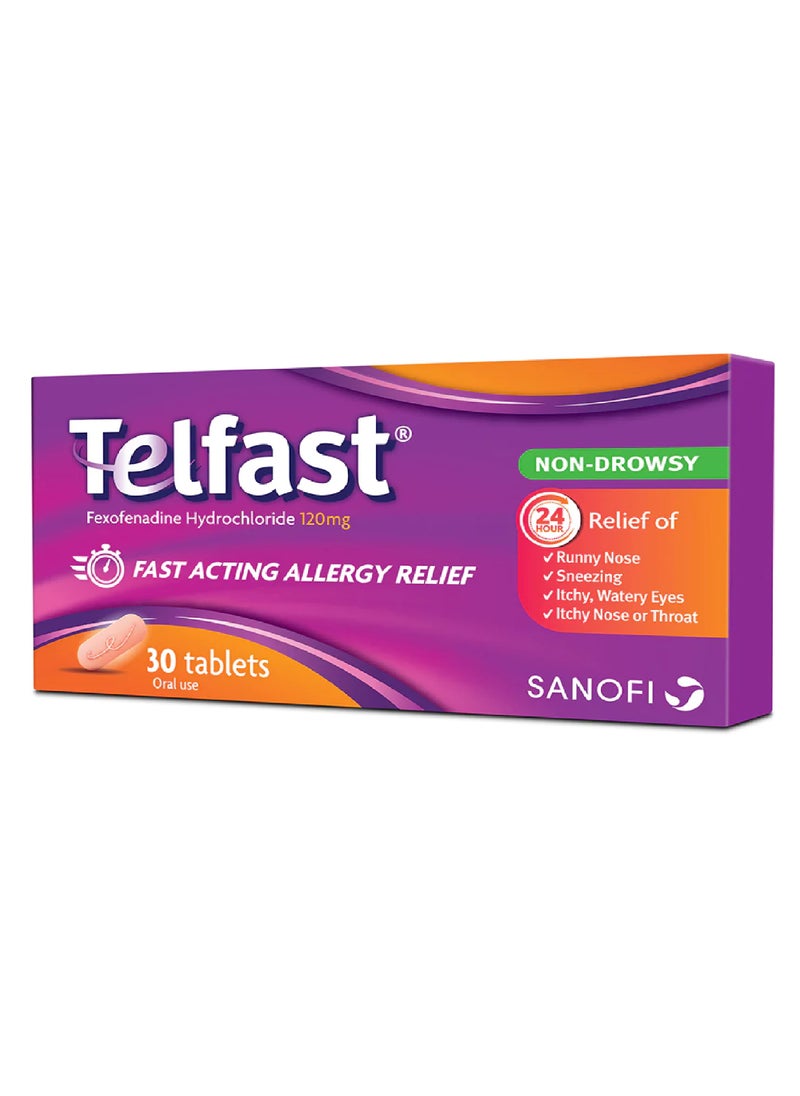 TELFAST علاج سريع للحساسية 120 مجم 30 كبسولة 