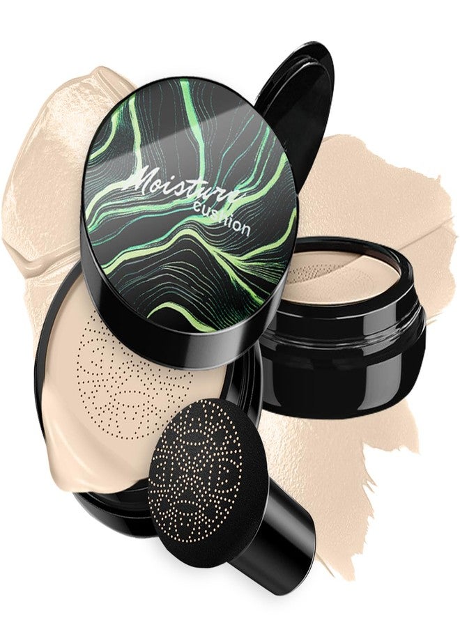 LemonSac Mushroom Head Air Cushion CC Cream Foundation - Moisturizing Concealer for Even Skin Tone - Makeup Base Primer (#01 Ivory White) - Image 1