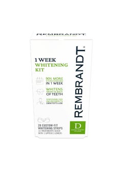 REMBRANDT REMBRANDT Deeply White + Peroxide 1 Week Teeth Whitening Kit, Removes Tough Stains, Enamel-Safe, 28 Custom-Fit Whitening Strips (14 Treatments)  - Image 1