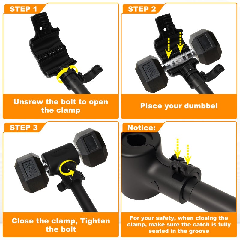 Zejoot Dumbbell Barbell Converter Bar, Adjustable Weight Dumbbell to Barbell Converter, Easy Grip & Installation Weight Lifting Bar, Ideal for Strength Training Home Gym - Image 5