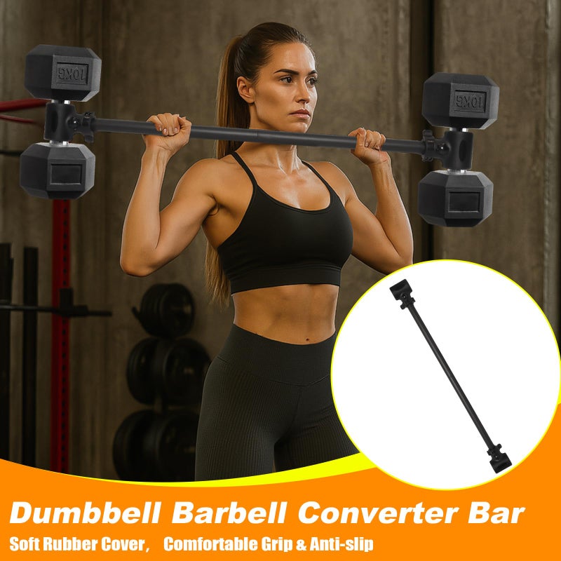 Zejoot Dumbbell Barbell Converter Bar, Adjustable Weight Dumbbell to Barbell Converter, Easy Grip & Installation Weight Lifting Bar, Ideal for Strength Training Home Gym - Image 4