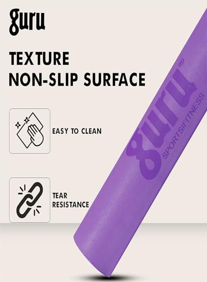 GURU Eva Yoga Mat For Men & Women, Anti Slip Mat for Gym Workout (Purple, 6mm) - Image 4