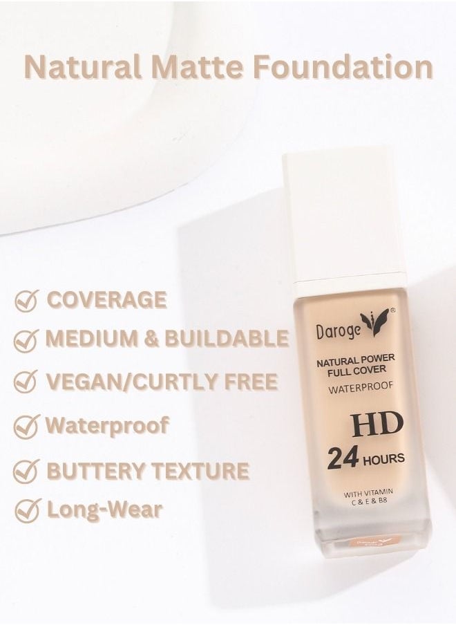daroge Vitamin C/E/B8 Formulated Waterproof Makeup Foundation 45 ml - Vanilla  - Image 4