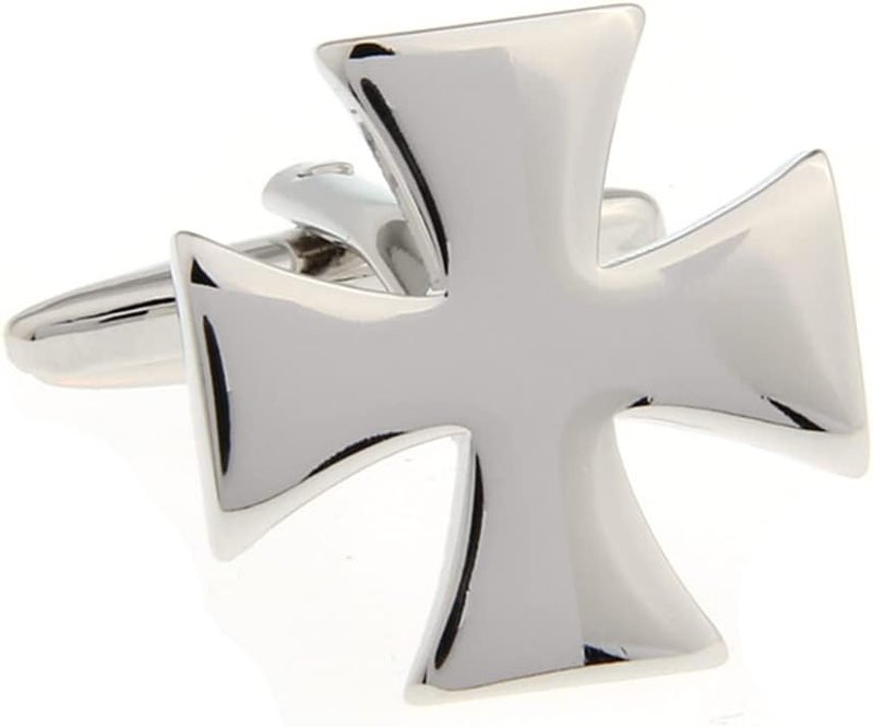 Vcufflinks Knights Templar Cross Design Cufflinks Silver Cuff Links - Image 2