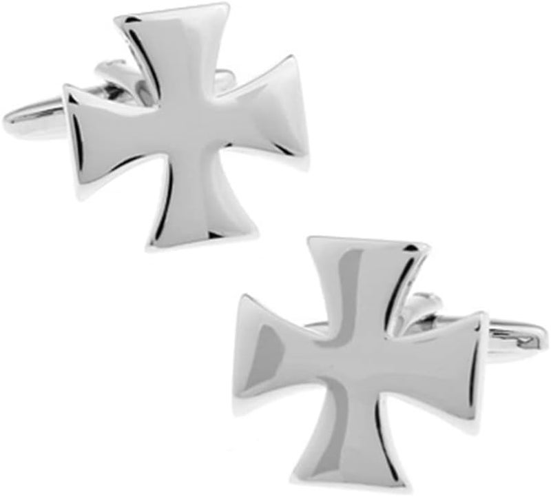Vcufflinks Knights Templar Cross Design Cufflinks Silver Cuff Links - Image 1