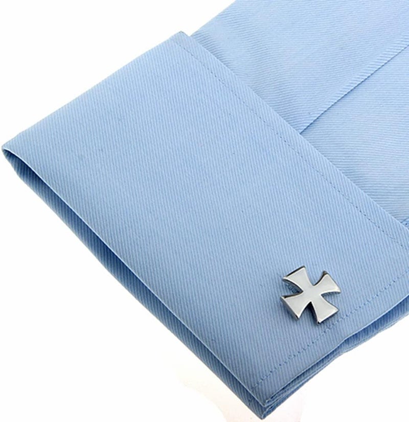 Vcufflinks Knights Templar Cross Design Cufflinks Silver Cuff Links - Image 4