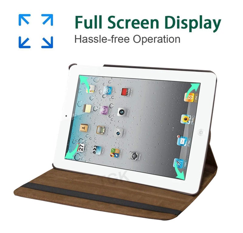 TGK Rotating Cover for iPad 2 / iPad 3 / iPad 4 - (Brown) - Image 2