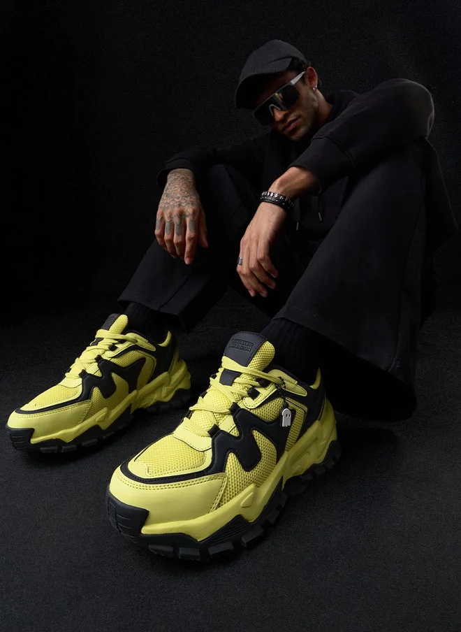 The Souled Store Men - Fumes NX Colourblocked Yellow Low Top Sneakers