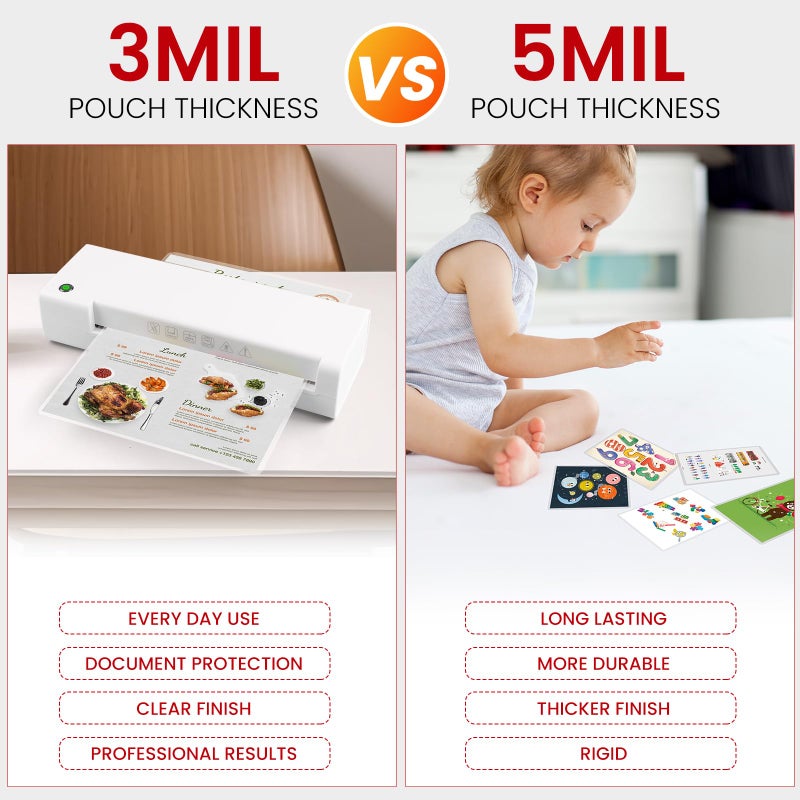 CAREGY 200 Count Thermal Laminating Pouches,5Mil,Hold 2 x 3.5 inch Business Card Laminate Pouches for Laminator, Clear Lamination Paper Protection 2.3 x 3.7 inch, Round Corner, Home & Office - Image 3