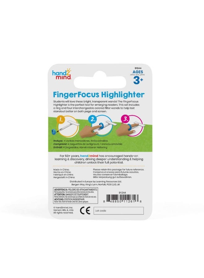 Learning Resources Fingerfocus Highlighter (6-Piece Set, Multi-Color, Ages 5+) - Image 2