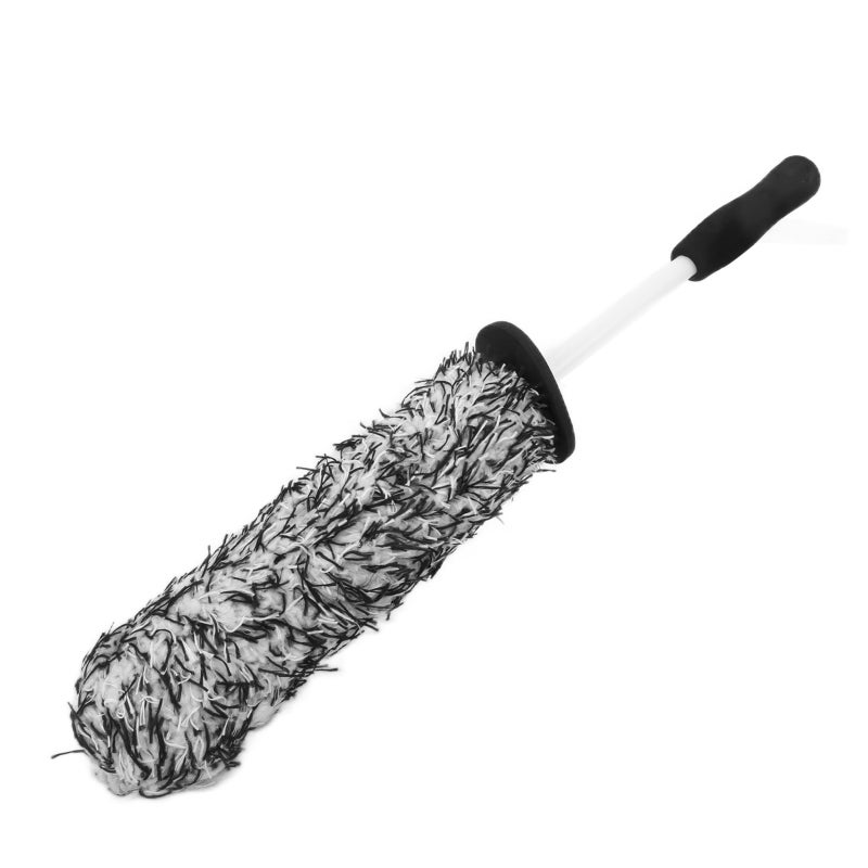 Wheel Brush 42cm Microfiber Rim Cleaning Tool - Protective Cover Soft Handle Tire Scrub for Narrow Spaces Spoke Detailing - Image 1
