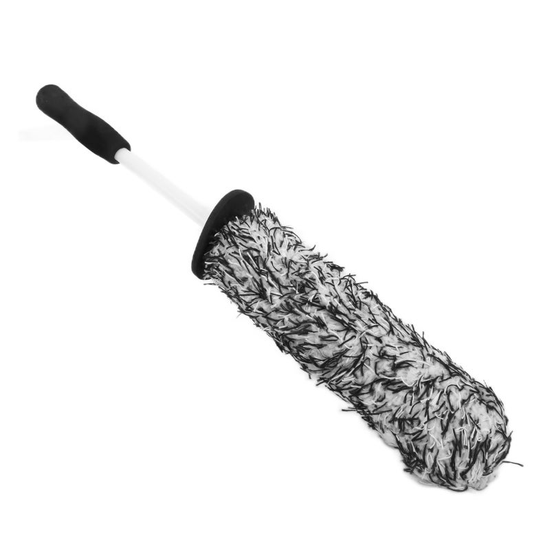 Wheel Brush 42cm Microfiber Rim Cleaning Tool - Protective Cover Soft Handle Tire Scrub for Narrow Spaces Spoke Detailing - Image 2