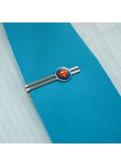 GRAPHICS & MORE Superman Classic S Shield Logo Round Tie Bar Clip Clasp Tack Silver Color Plated  - Image 2
