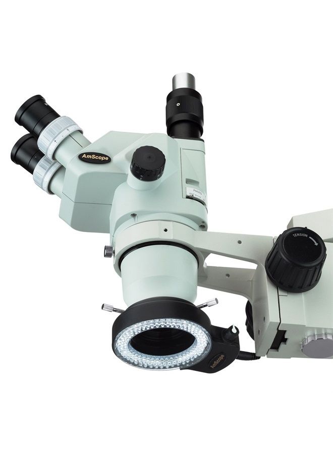 AmScope LED-144B-ZK Black 144 PCS Adjustable LED Ring Light for Stereo Microscope & Camera, with Power Adapter 