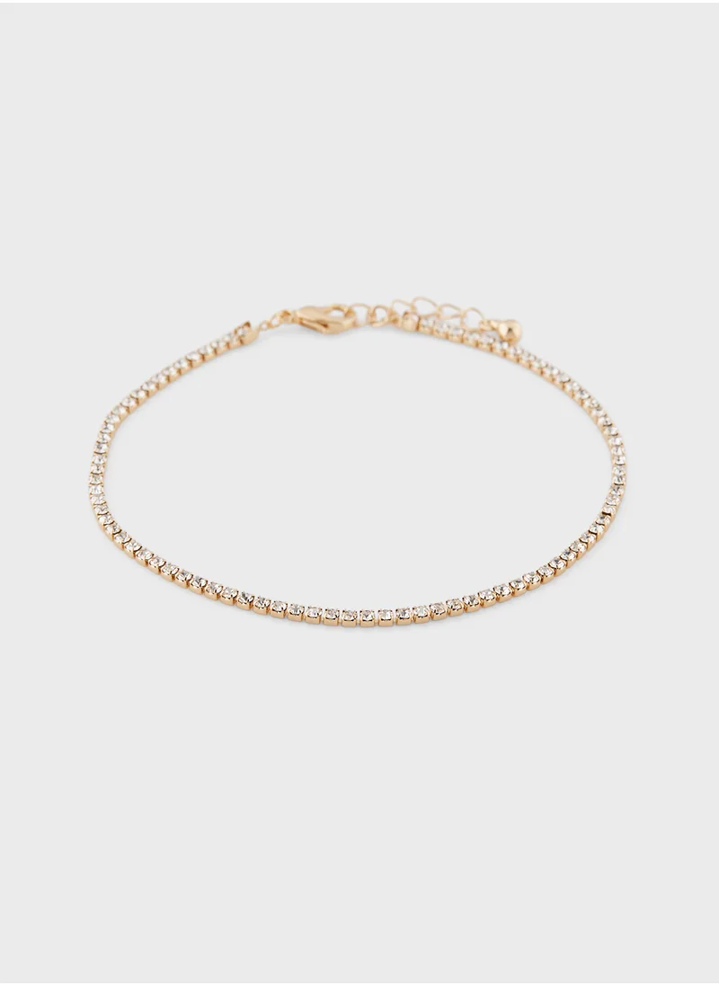ELLA 2 Pack Mix Heart Rhinestone Anklet