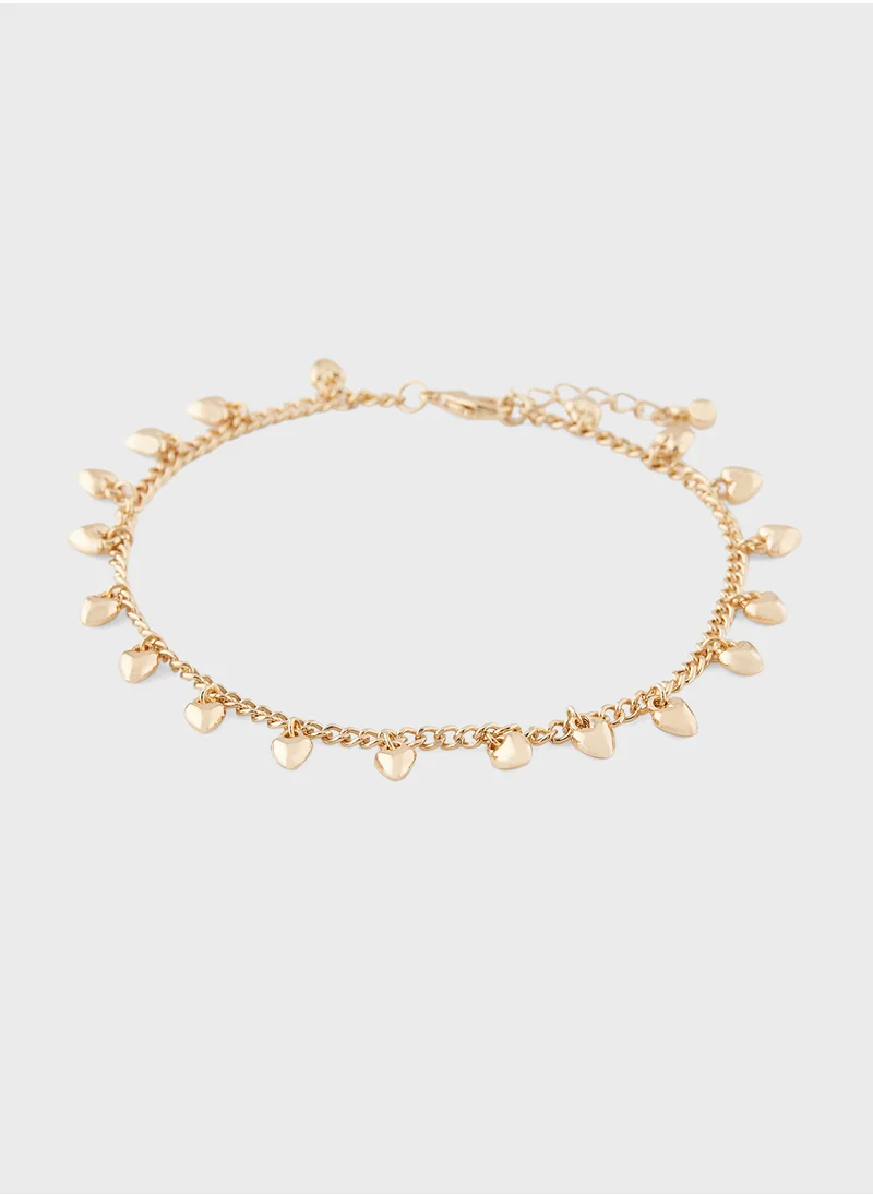 ايلا 2 Pack Mix Heart Rhinestone Anklet