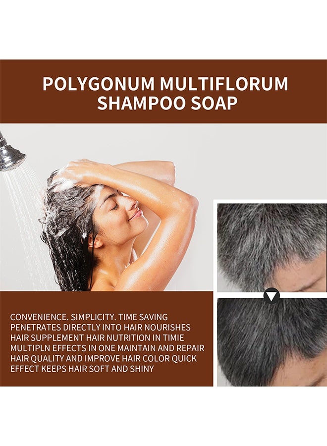 YURHERSU Natural Darkening-Polygonum Multiflorum Shampoo Soap100g ，Black and Thick Hair Polygonum Soap Bar, He Shou Wu Shampoo Soap, Natural Polygonum Hair Soap, Promotes Hair Growth and Prevents Hair Loss - Image 4