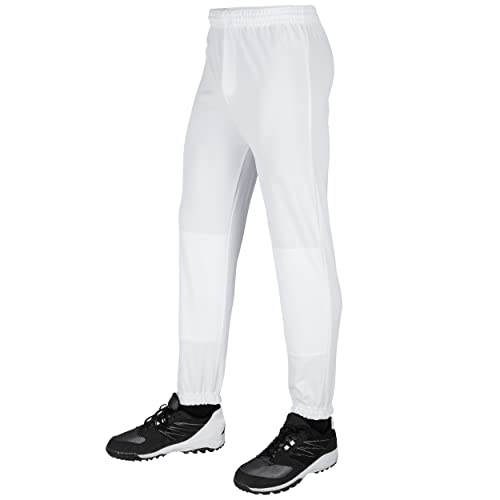 CHAMPRO boys Pull-up Baseball Performance Polyester Pull Up Pant, White, XX-Small US - Image 1