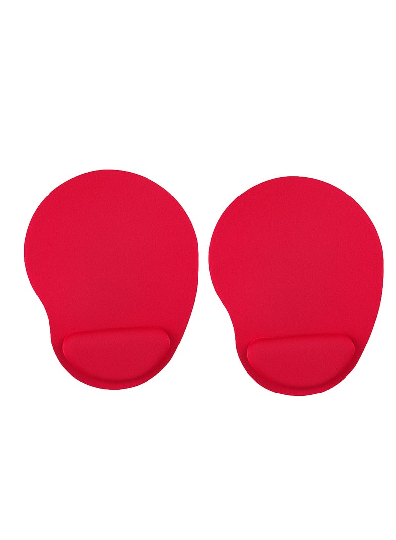وسادة ماوس مريحة مع دعامة للمعصم وسادة ماوس جل مع مسند للمعصم، لوحة ماوس مريحة محمولة للكمبيوتر والكمبيوتر المحمول والمكتب （أحمر） - Image 1
