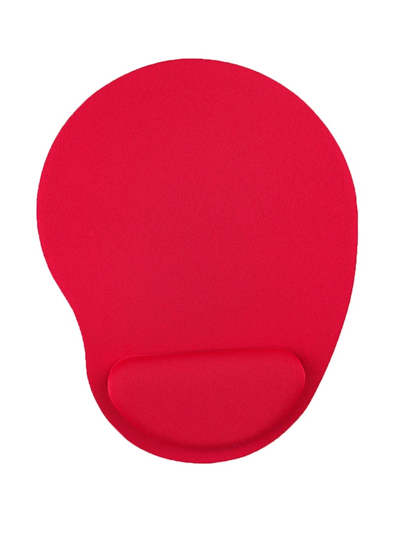 وسادة ماوس مريحة مع دعامة للمعصم وسادة ماوس جل مع مسند للمعصم، لوحة ماوس مريحة محمولة للكمبيوتر والكمبيوتر المحمول والمكتب （أحمر） - Image 2