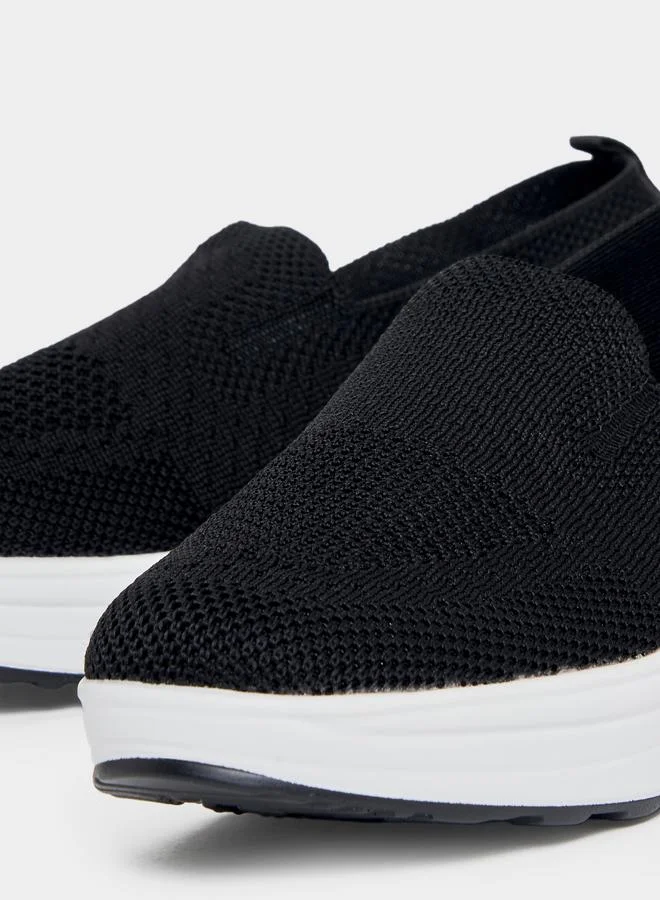 Styli Knit Upper Slip On Casual Shoes