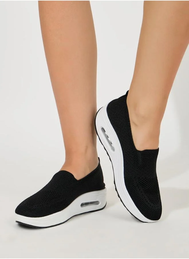 Styli Knit Upper Slip On Casual Shoes