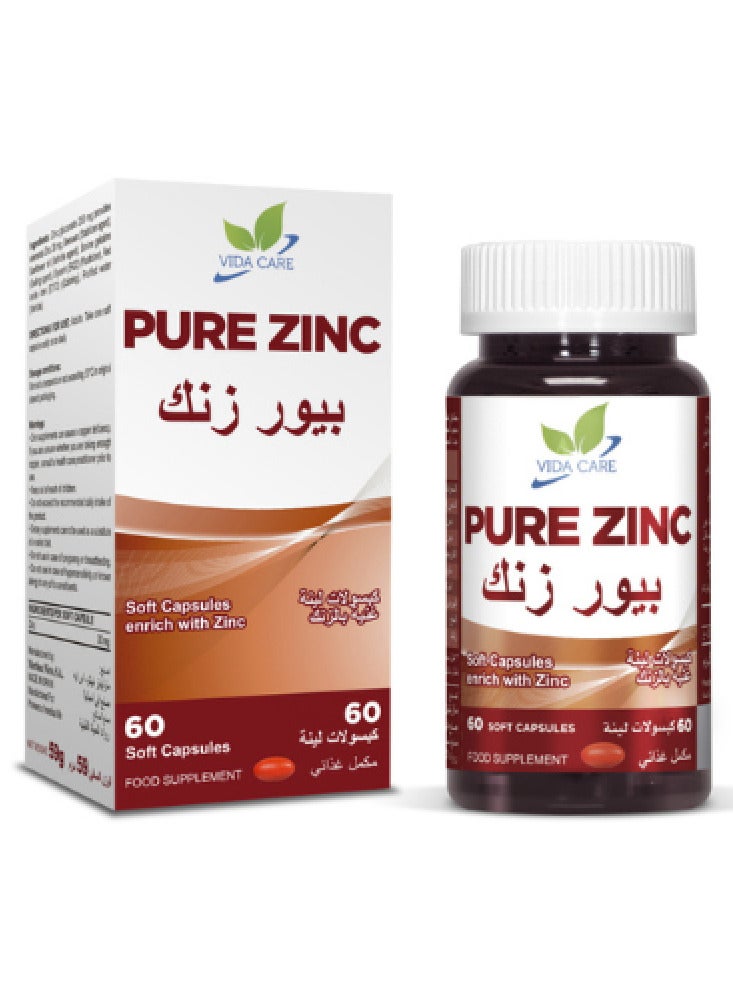 vita care Pure Zinc 60 Capsules  - Image 1