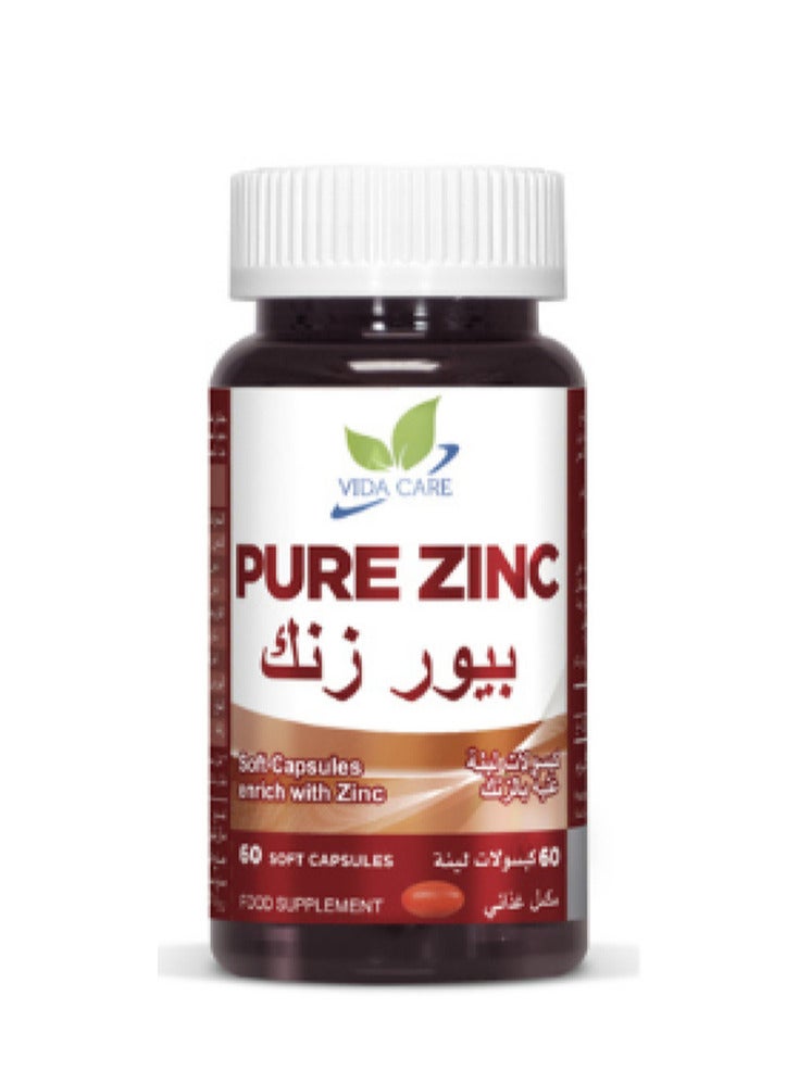 vita care Pure Zinc 60 Capsules  - Image 2