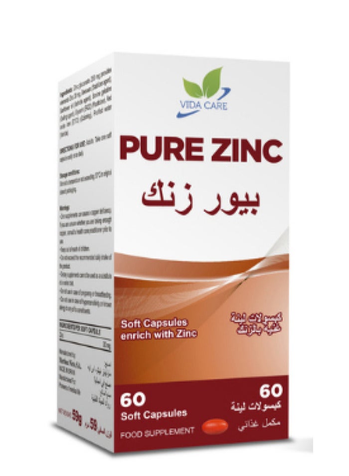 vita care Pure Zinc 60 Capsules  - Image 3
