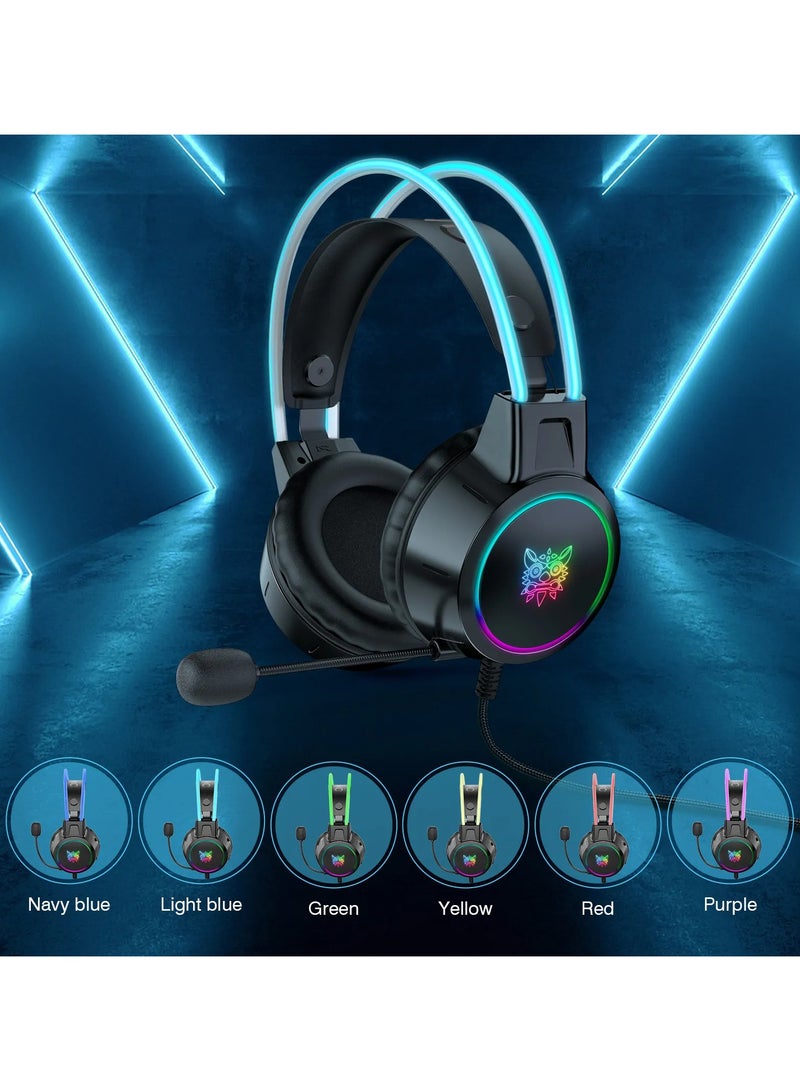 Onikuma X15 PRO Noise Cancelling Headset With Microphone LED Light Gaming Headset for PS4 Gaming Headphones - Image 2
