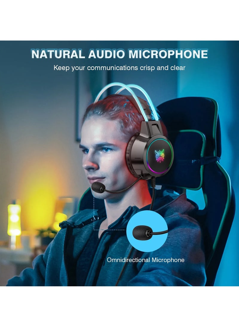 Onikuma X15 PRO Noise Cancelling Headset With Microphone LED Light Gaming Headset for PS4 Gaming Headphones - Image 4