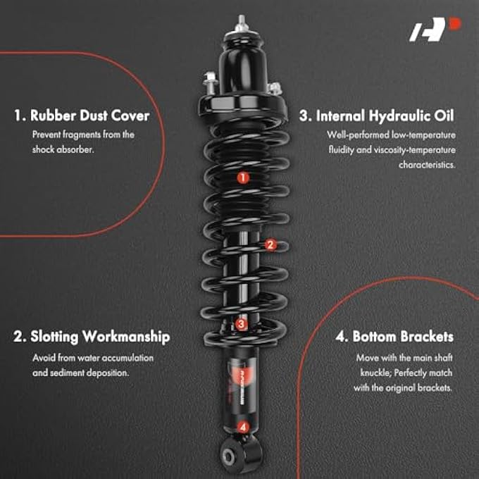 A-Premium Rear Complete Strut And Coil Spring Assembly Compatible With Jeep Mk Series Patriot 20112017 4Wd 2Pc Set - Image 4