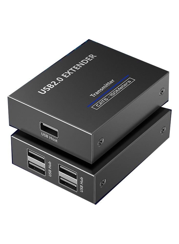 لينكينج مُمدد USB 2.0 بأربعة منافذ  لتوصيل الأجهزة حتى 150 متر باستخدام كابلات الشبكة - Image 1