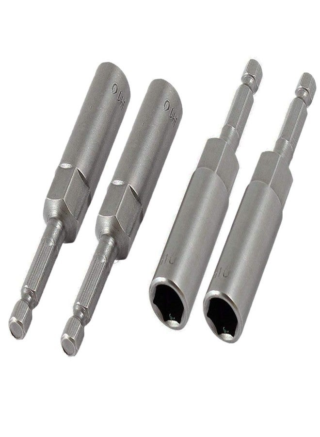 YXQ 10mm Hex Magnetic Power Socket 80mm Length Adapter Drill Bit Nut Driver Set 1/4'' Hex for Power Tools(4Pcs) - Image 1