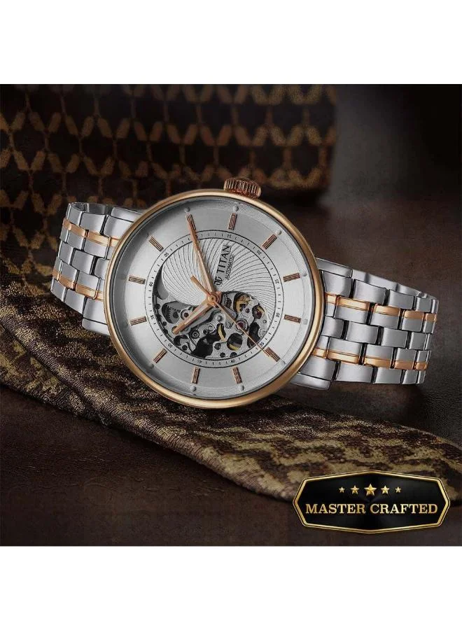 تيتان Men's Stainless Steel Automatic Watch 90222KM01 - 42 mm