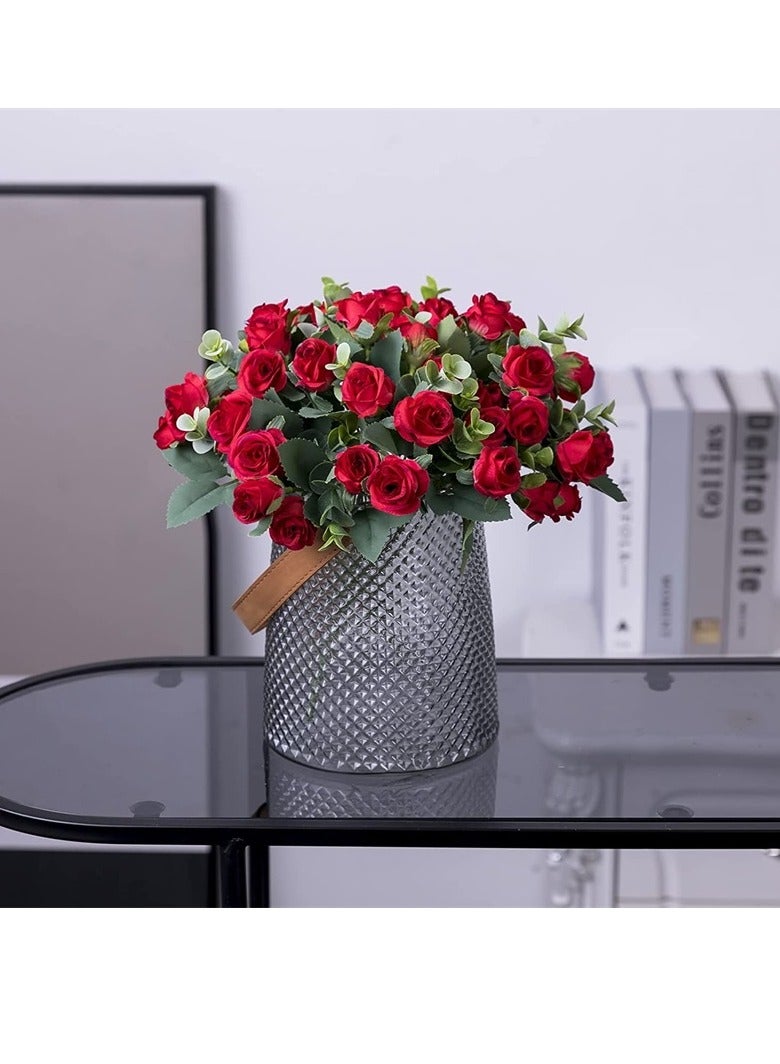 Artificial Rose Flowers, Elegant Artificial Flowers Bouquet, Real Looking Silk Roses With Stems For Diy Wedding Bouquets Centerpieces Party Home Decorations And Outdoors, (Pink Color)